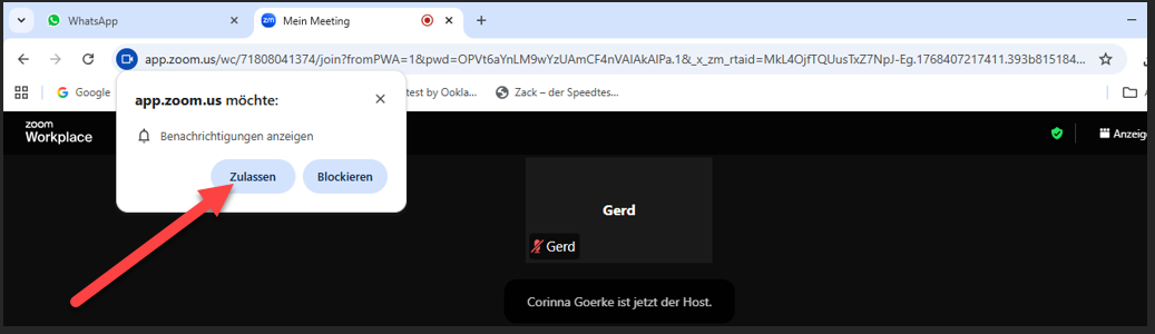 Zulassen von Benachrichtigungen