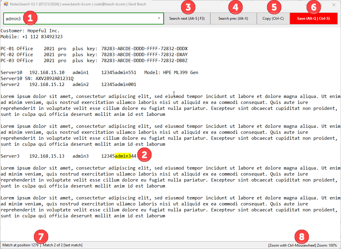 KeePass NotesSearch Plugin